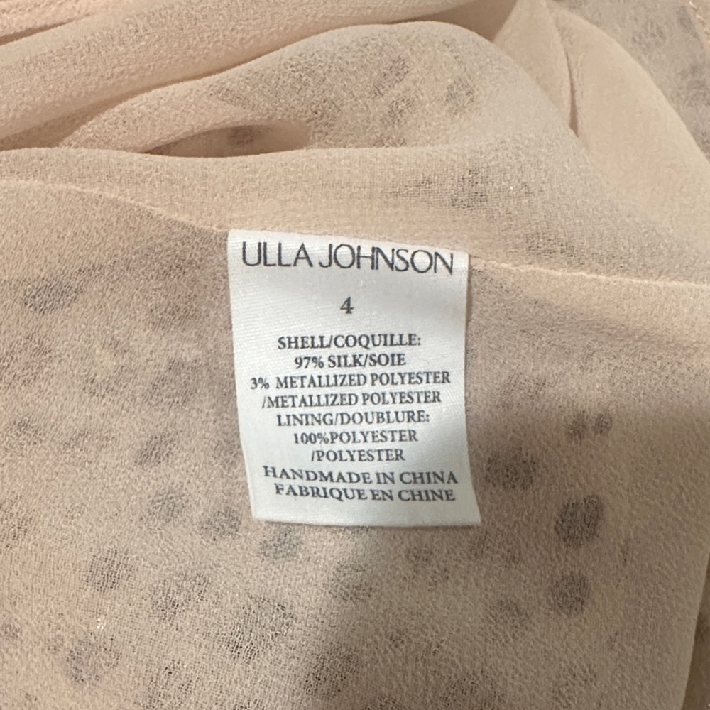 Ulla Johnson Beige Midi Dress with Brown Spot Print - Picture 3 of 4